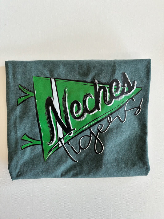 Neches Tigers Script Pennant Spirit Tee