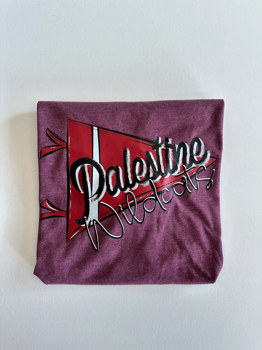 Palestine Wildcats Script Pennant Spirit Tee