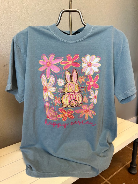 Floral Easter Bunny-Graphic Tee