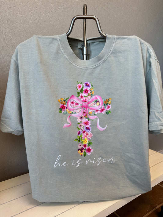 He Is Risen Cross-Graphic Tee