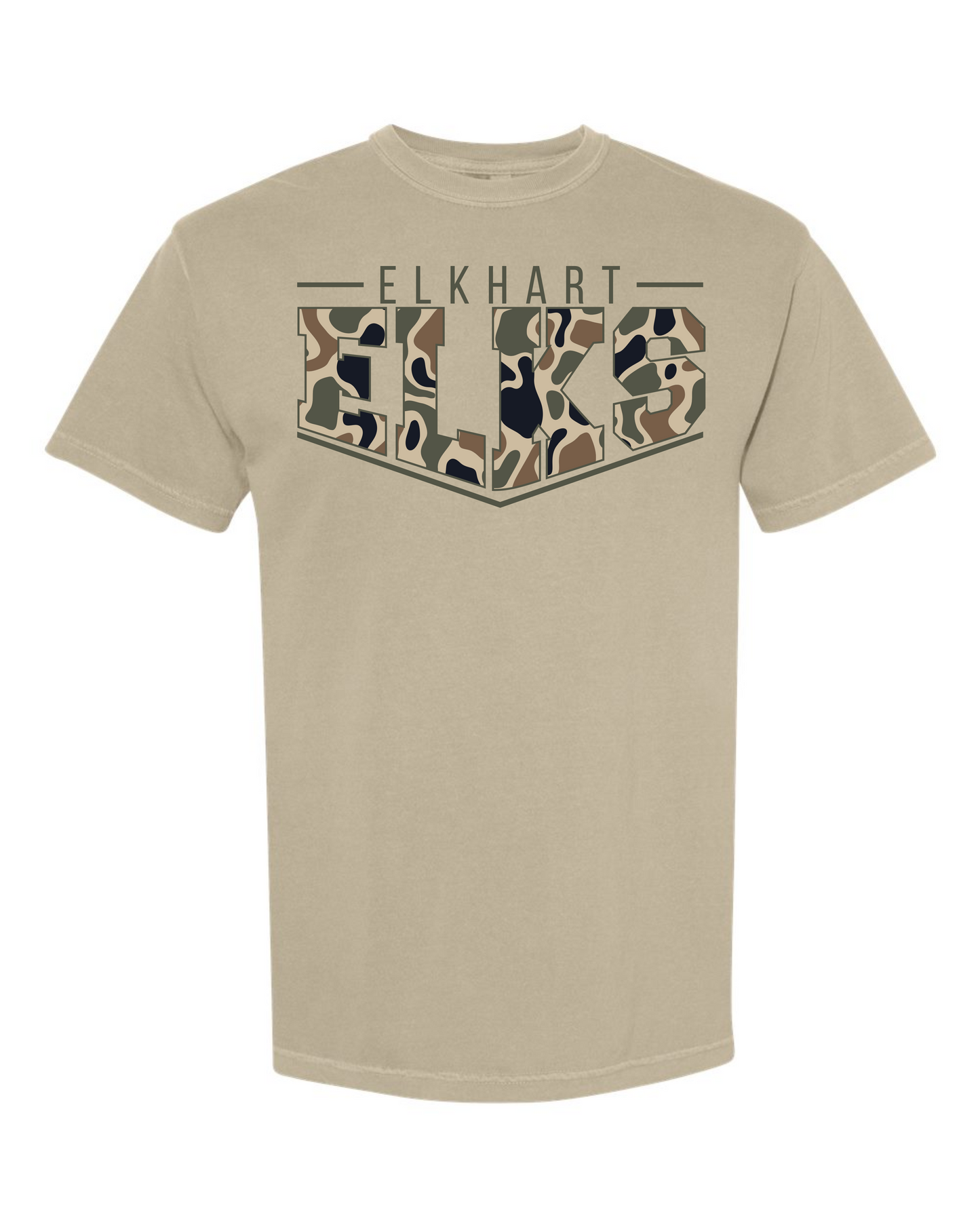Pointed Camo Spirt Graphic Tee - Elkhart