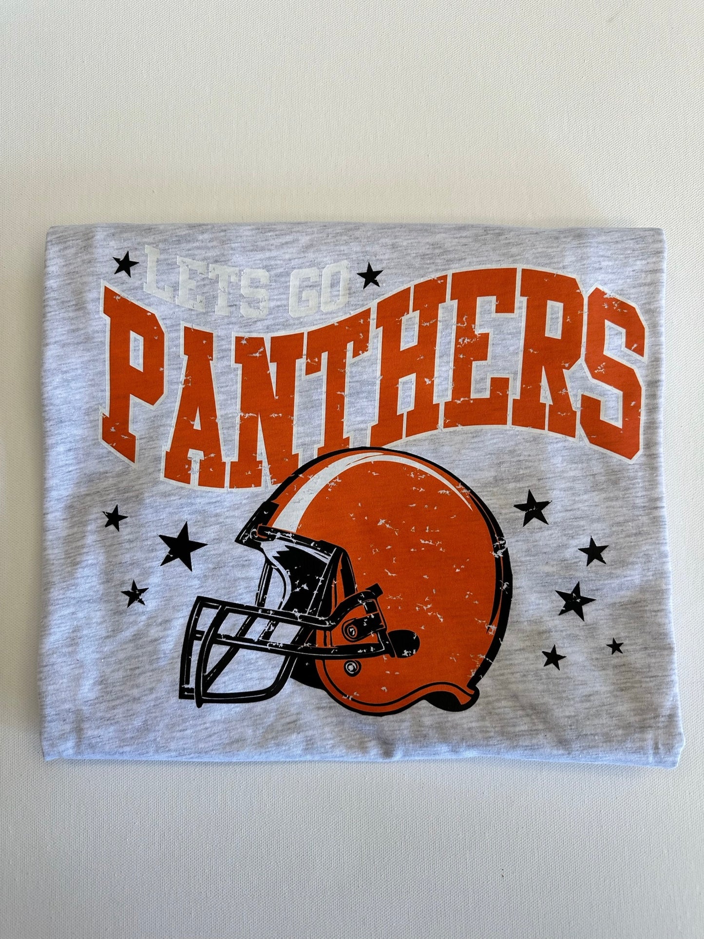 Orange Let’s Go Panthers Football Spirit Tee
