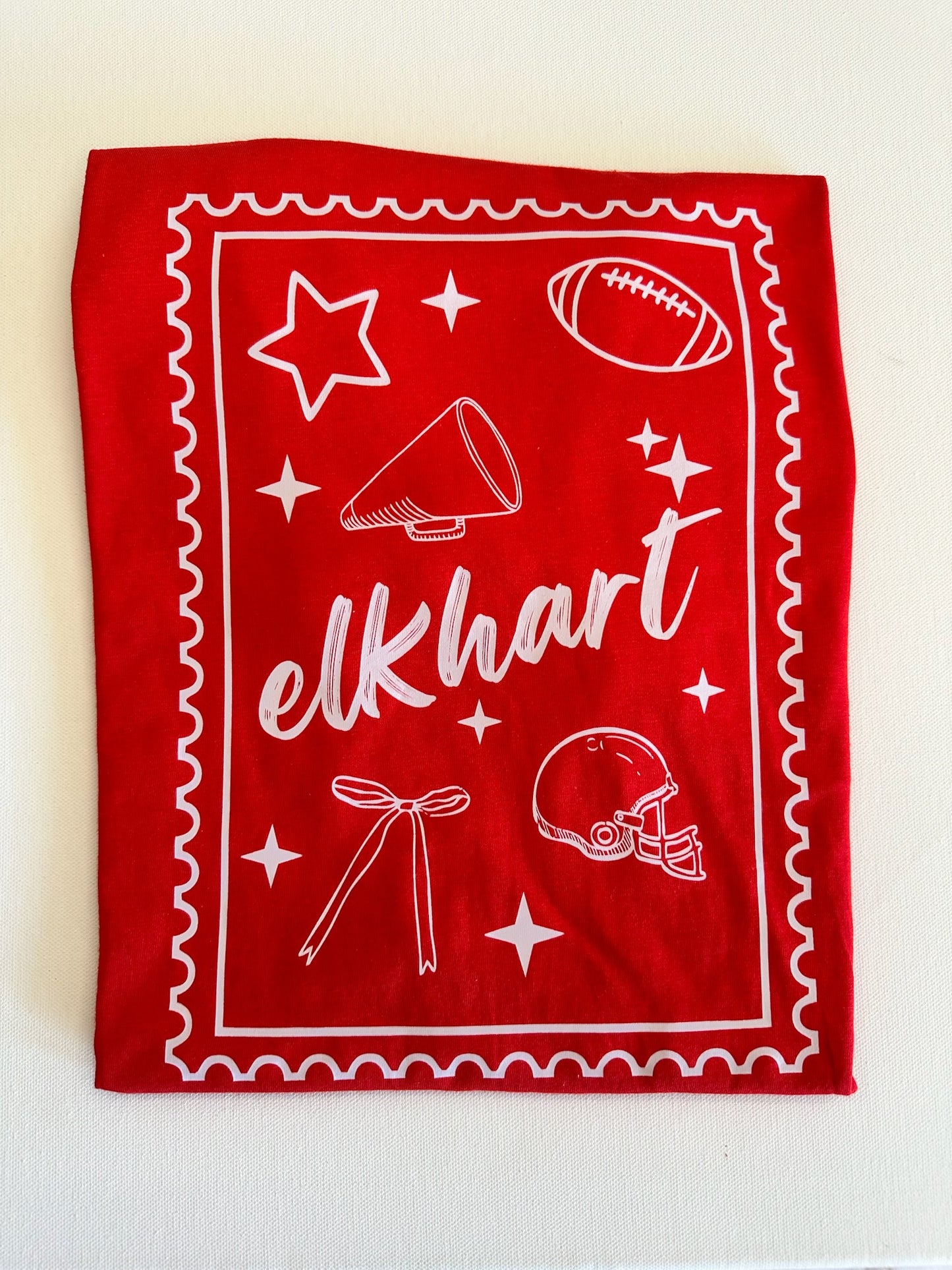 Red Elkhart Postcard Spirit Tee