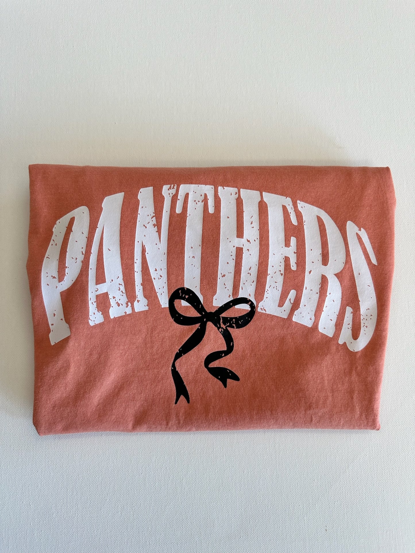 Orange/Black Panthers Bubble Bow Spirit Tee