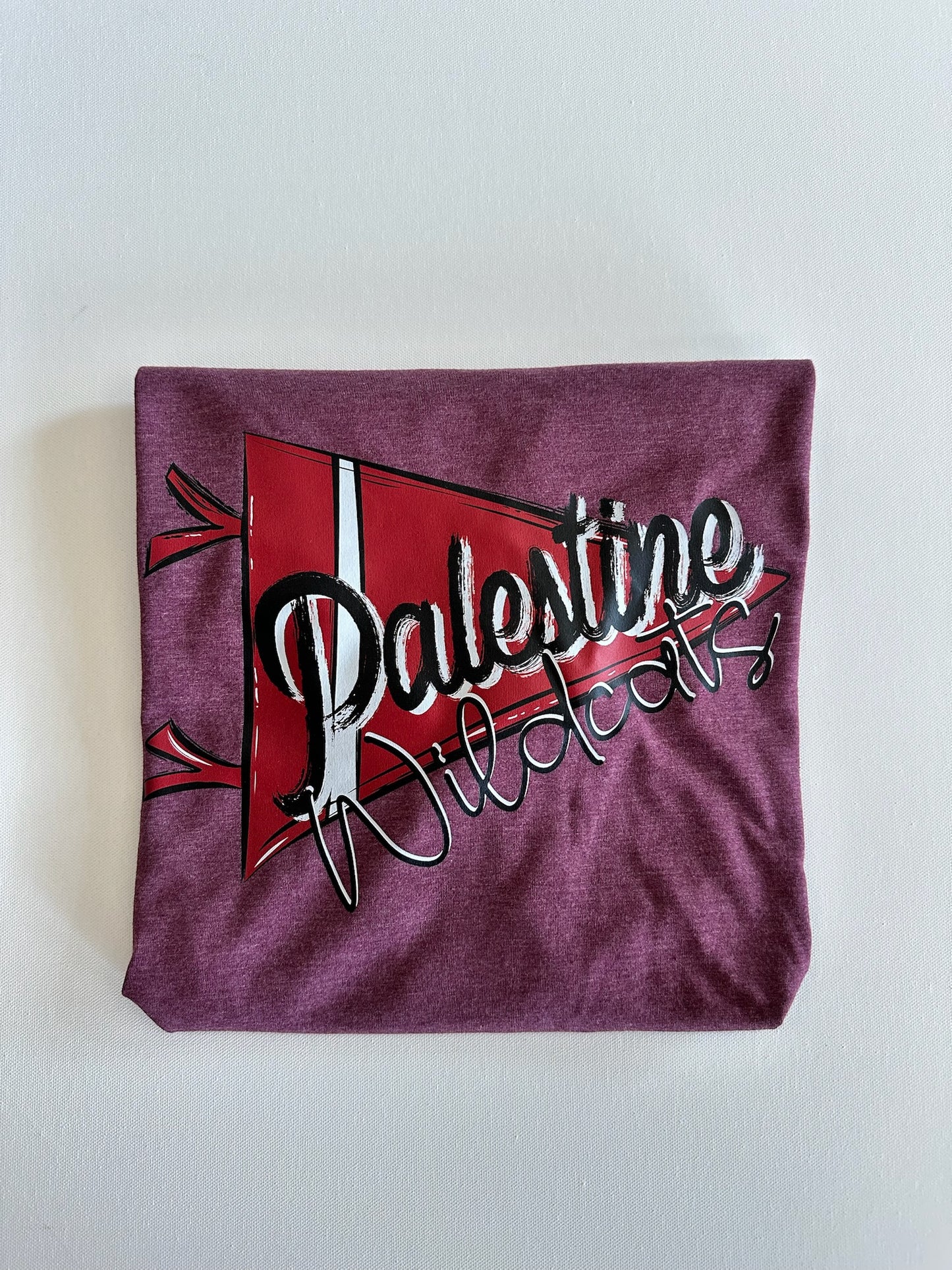 Palestine Wildcats Script Pennant Spirit Tee