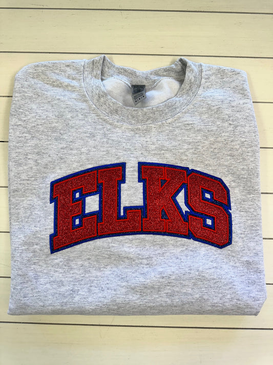 Elkhart Elks Glitter Embroidered Sweatshirt