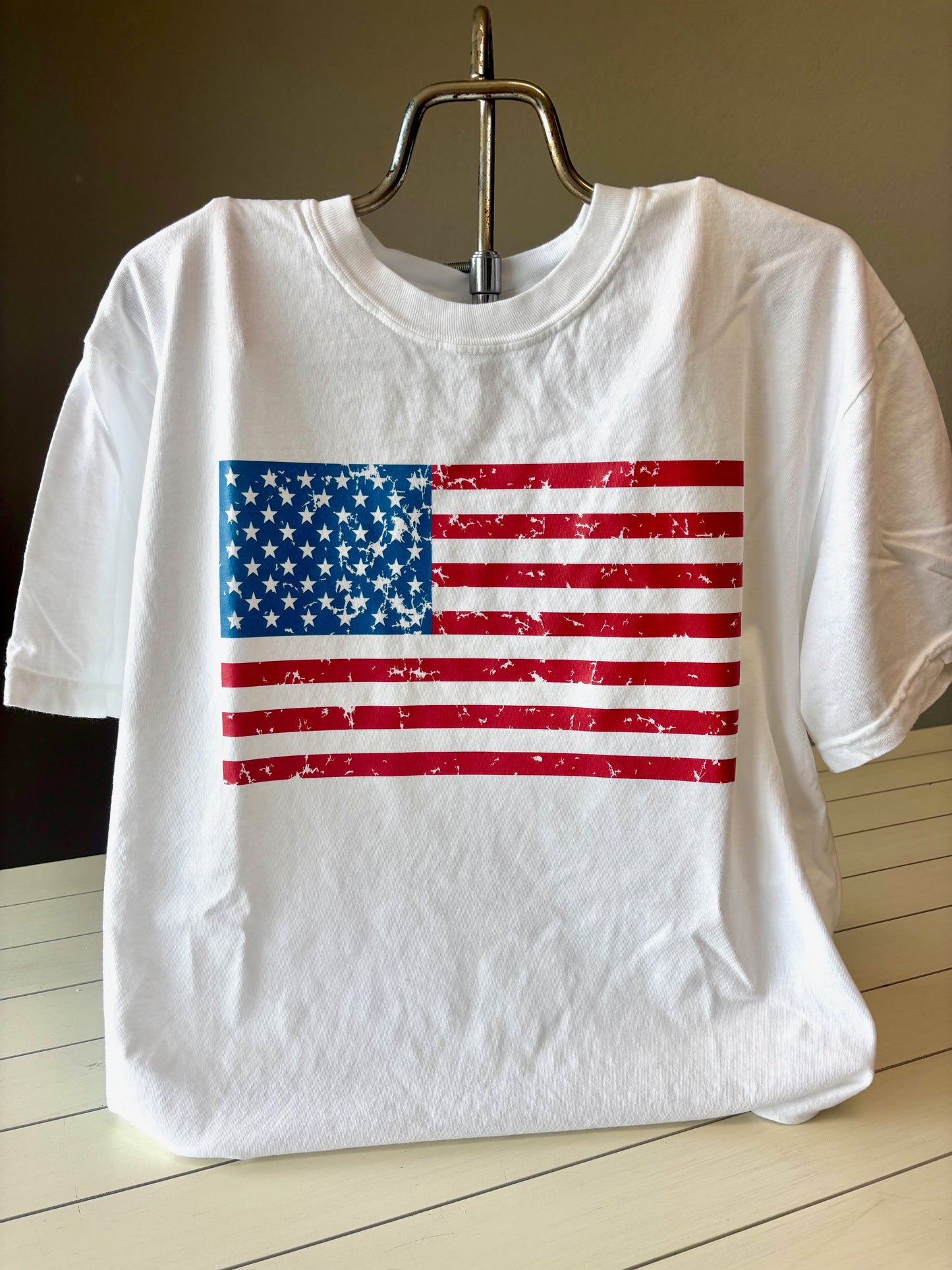 Simple Distressed Flag Graphic Tee