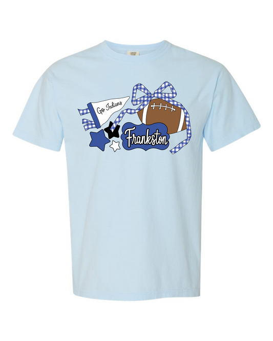 Gingham Bow Football Spirit Graphic Tee - Frankston