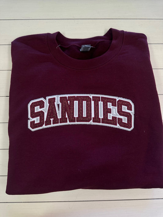 Grapeland Sandies Glitter Embroidered Sweatshirt