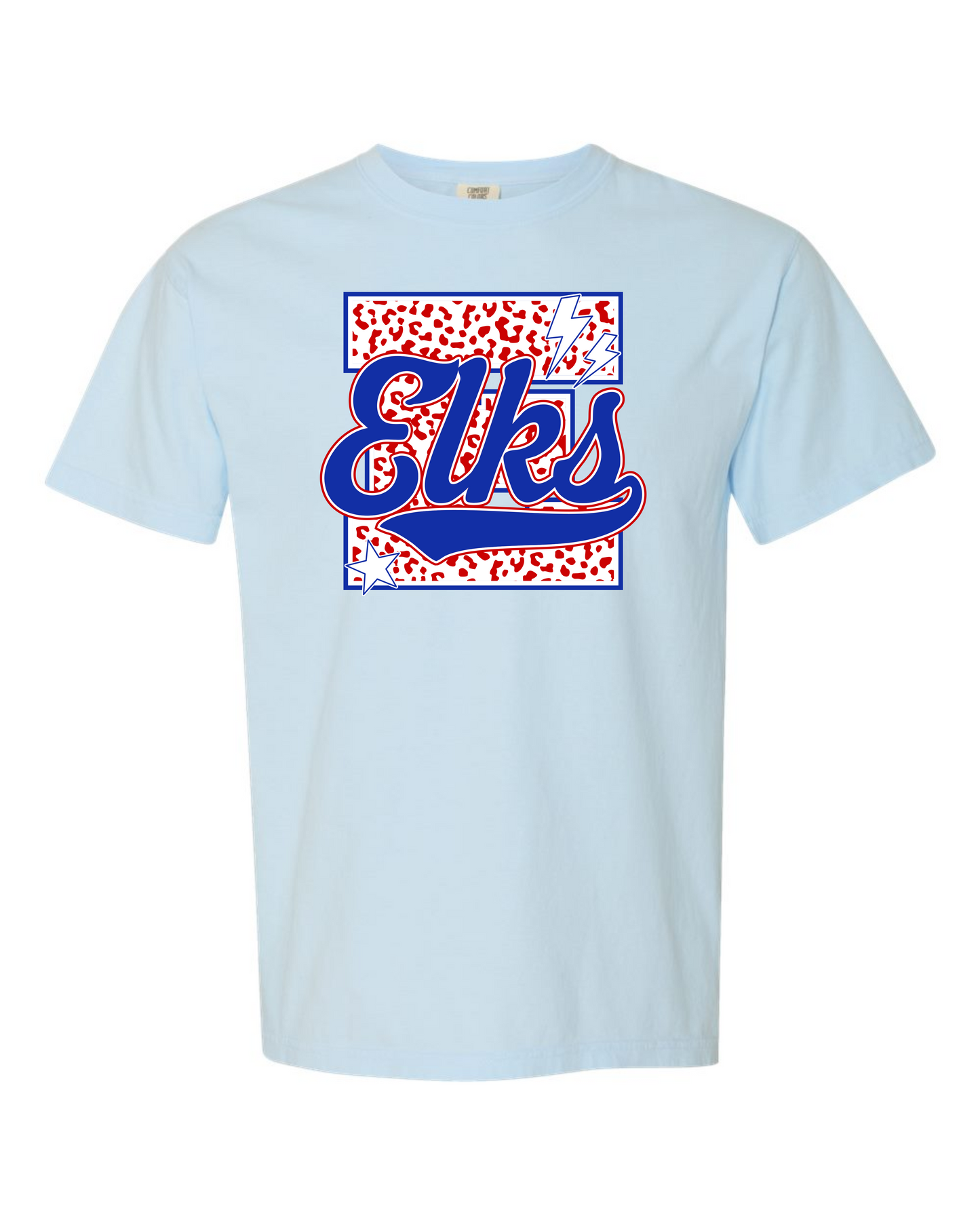 Leopard Print Initial Spirit Graphic Tee - Elkhart Elks