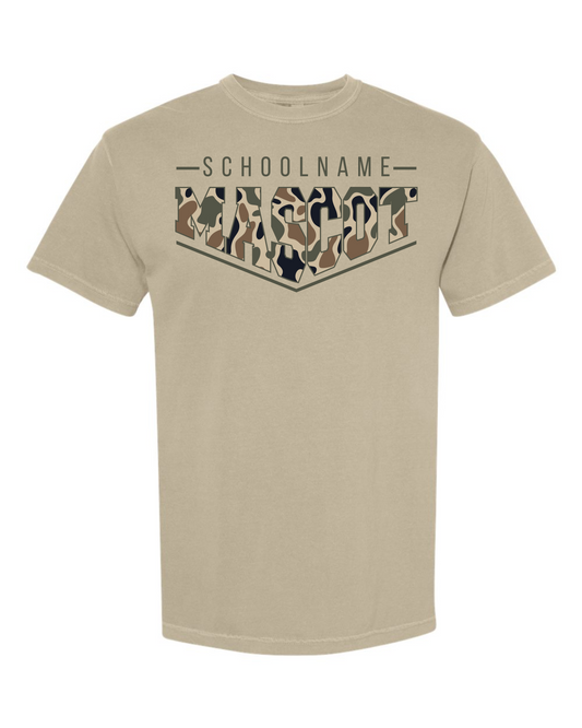 Pointed Camo Spirit Graphic Tee - Multi School and Custom