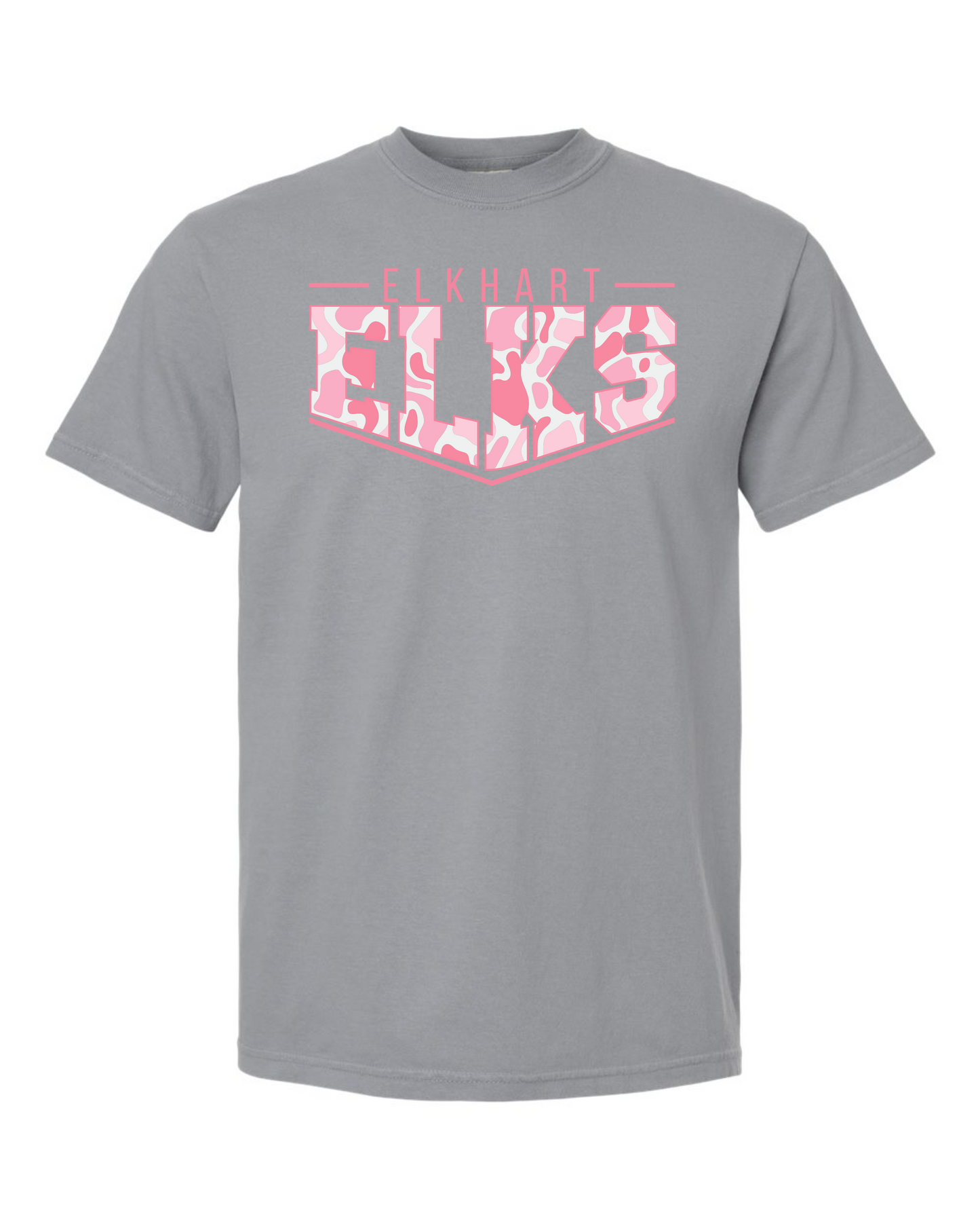 Pink Pointed Camo Spirt Graphic Tee - Elkhart