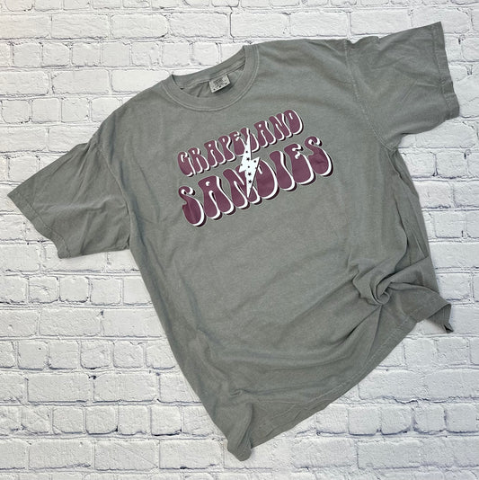Grapeland Sandies Retro Lightning Bolt Spirit Tee
