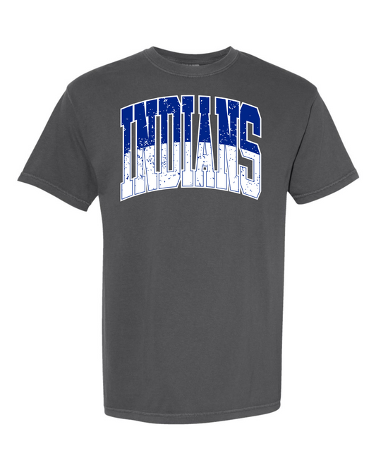 Two Tone Curved Indians Graphic Tee