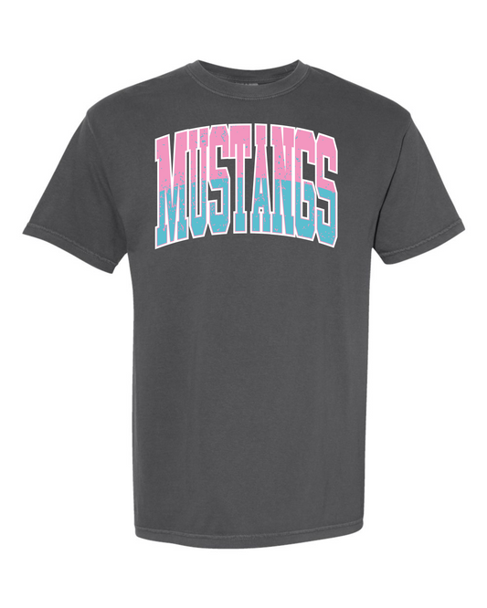 Two Tone Curved Mustangs Graphic Tee