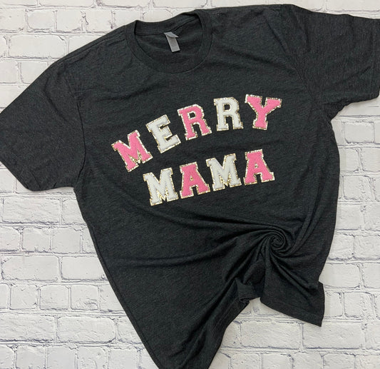 Merry Mama Letter Patch Tee