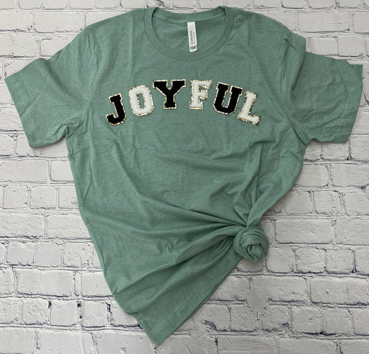 Joyful Festive Letter Patch Graphic Tee